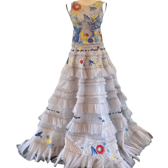 MISCHKA AOKI COUTURE GOWN IN BLUES - Picture 1 of 6